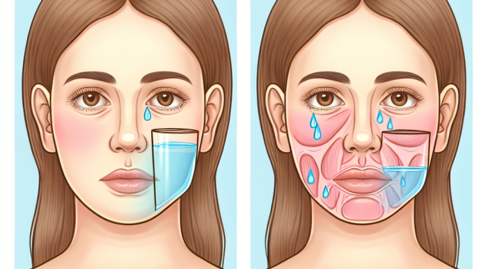 Geringe Wasserbindung im Gesicht durch Methanolonacetat oral